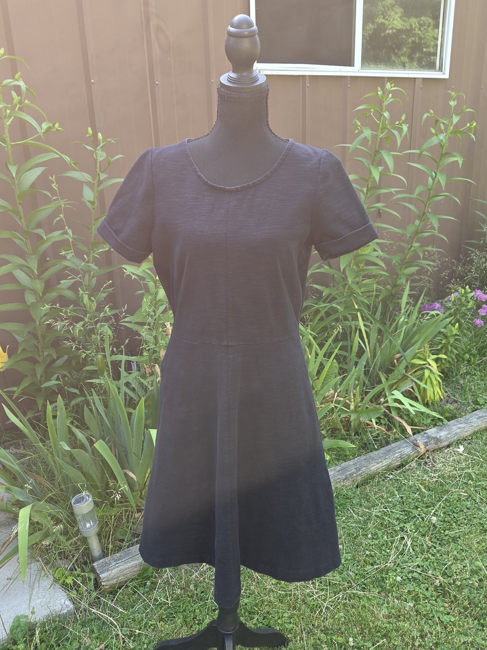 J. Crew Black Short-Sleeve Midi Dress